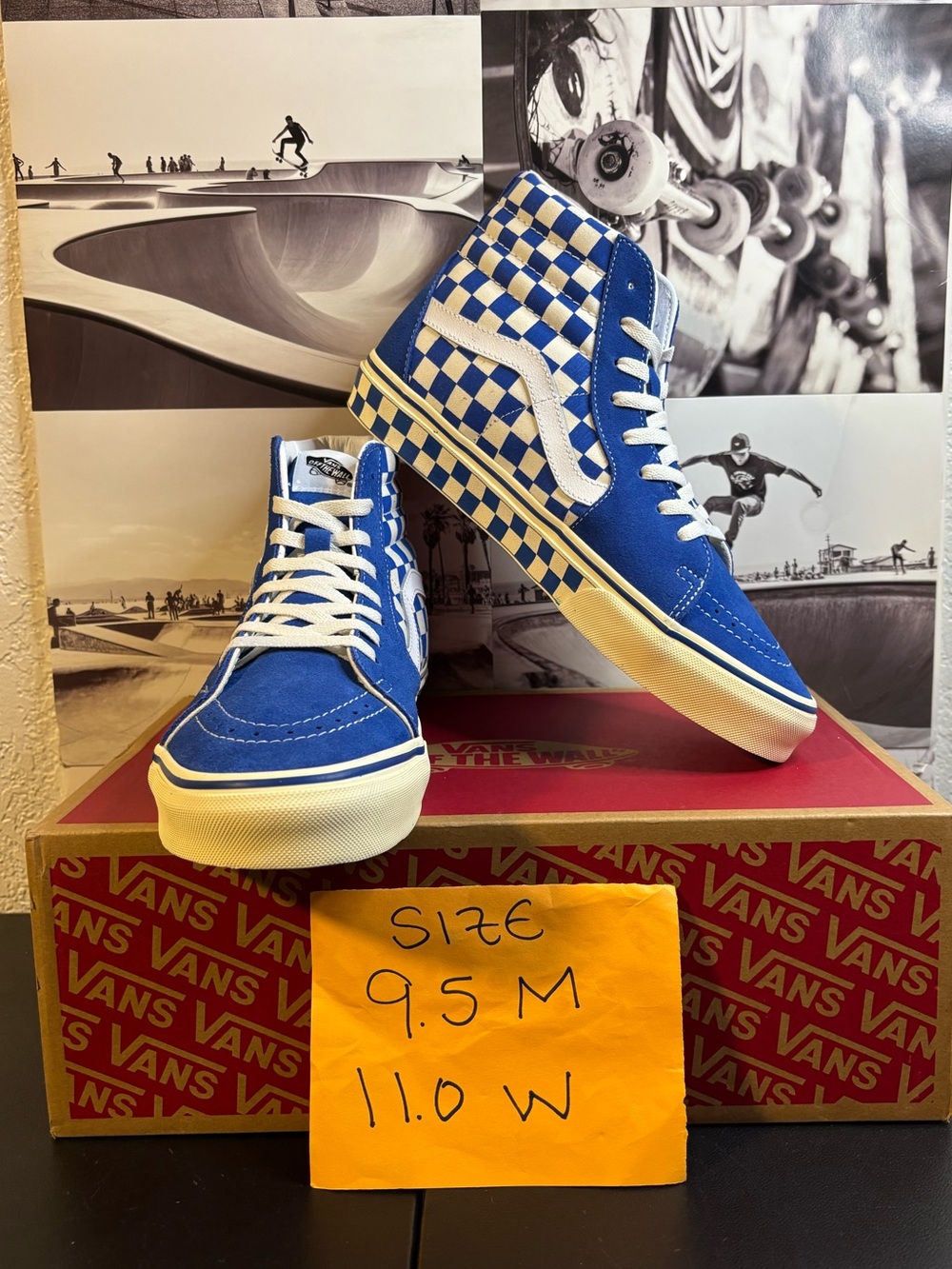 Vans Sk8- Hi Checkers sz 9.5 Men’s 11.0 Women’s